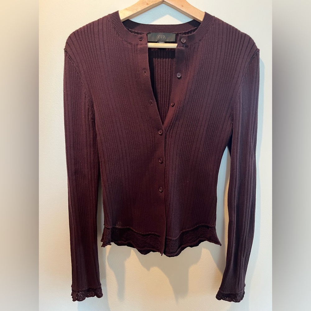 Zara Chocolate Button Sweater